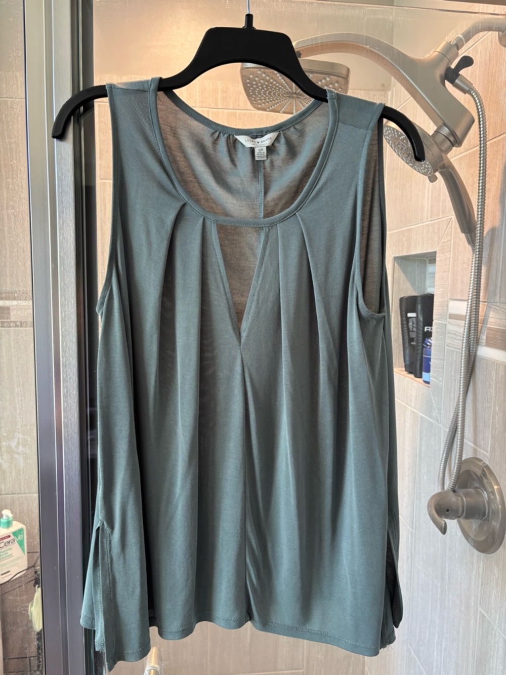 Lucky Brand Pleated Tank Top - Sage Green